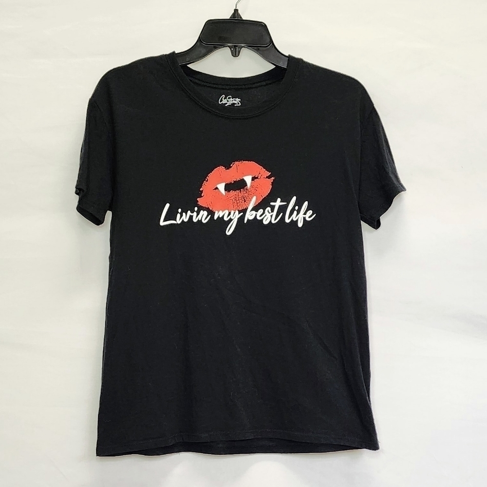 Halloween Vampire "Livin My Best Life" Short Sleeve Graphic Tee